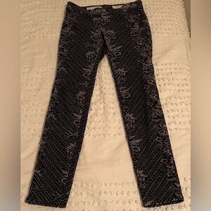 Anthropologie Pilcro and the Letterpress Serif Corduroy Floral Pants Size 26